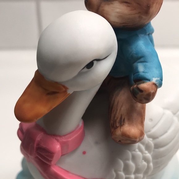 4/$20 Vintage 80’s Bear Riding Duck Nursery Room Music Box Decor Made In Taiwan - Picture 8 of 13